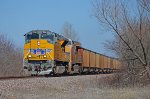 UP 3068 leads a southbound loaded coal train into town